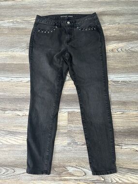 Michael Kors Black Skinny Jeans with Eyelet Detail